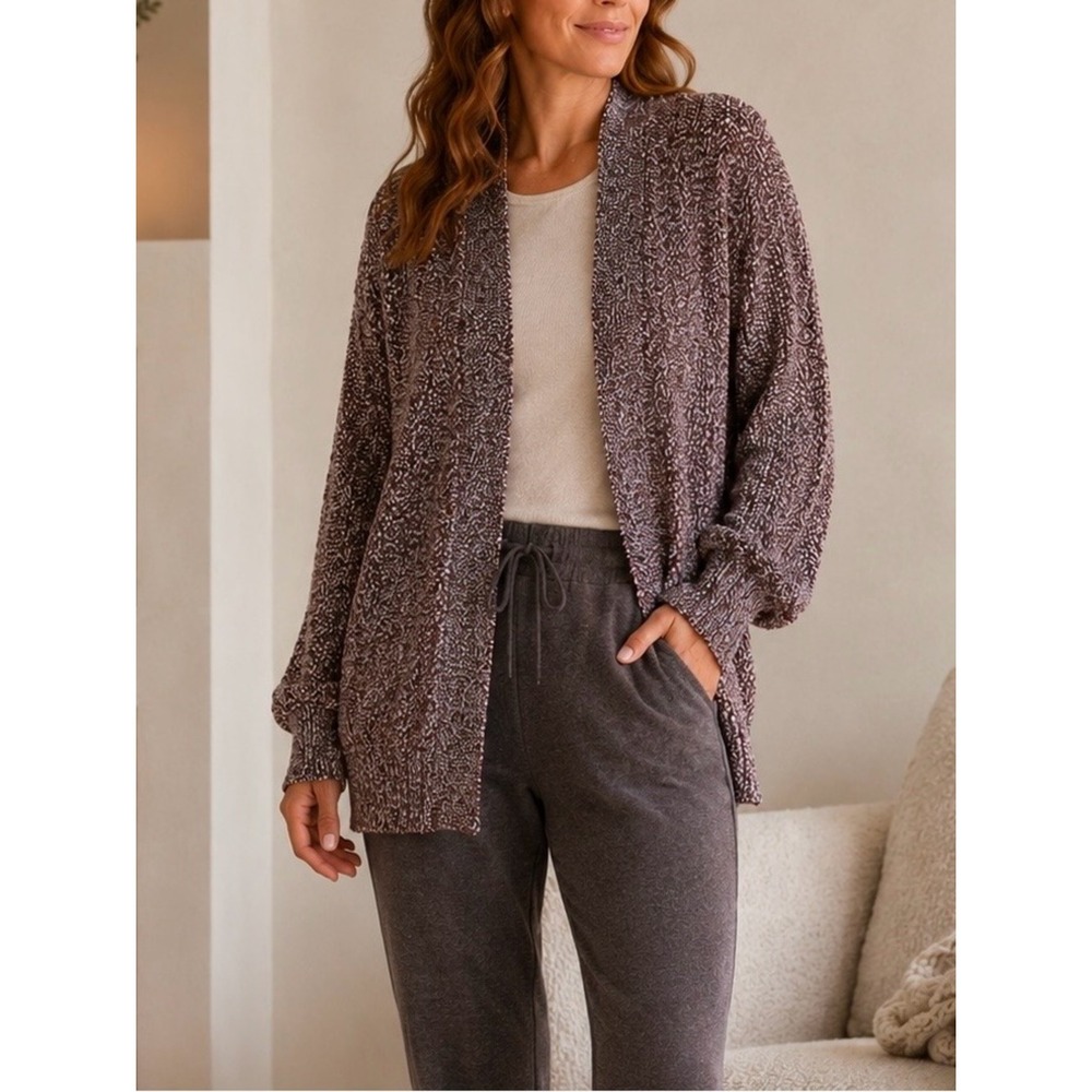 J JILL Open Cardigan Sweater XL Dolman Slouchy Casual Layering Comfy Lounge